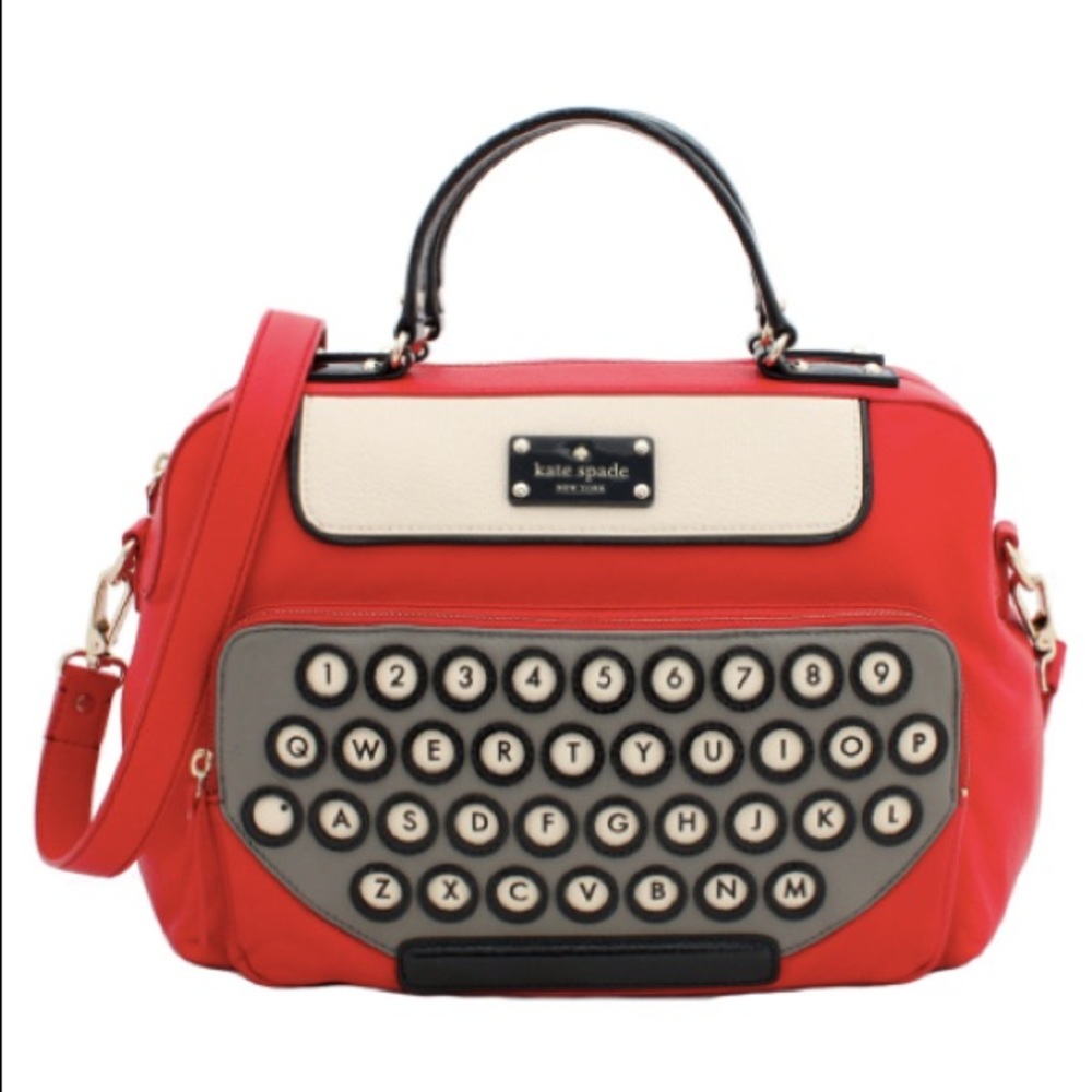 Kate Spade Red All Typed Up Clyde Typewriter Bag